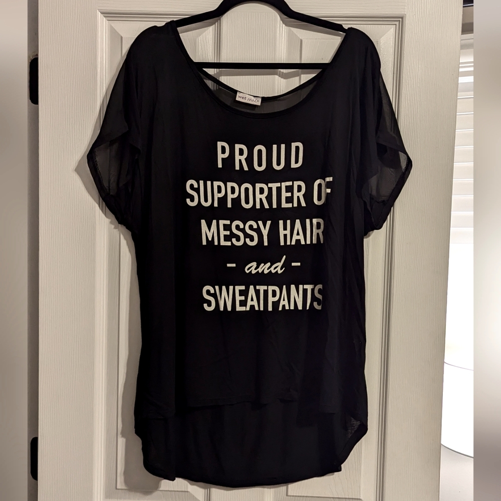 Wet Seal Graphic Tee size 2x with mesh on back